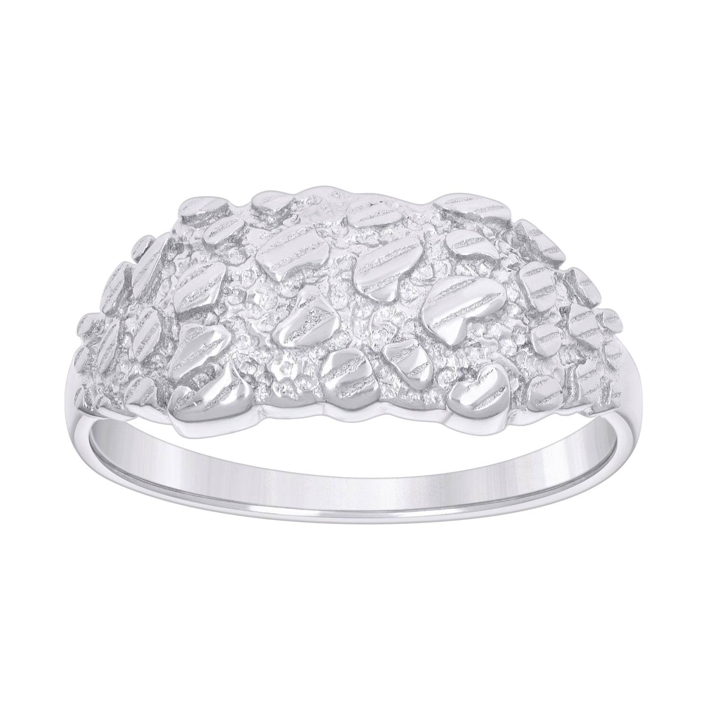 Sterling Silver Mens Nugget Fashion Bridal Anniversary Wedding Engagement Band Ring