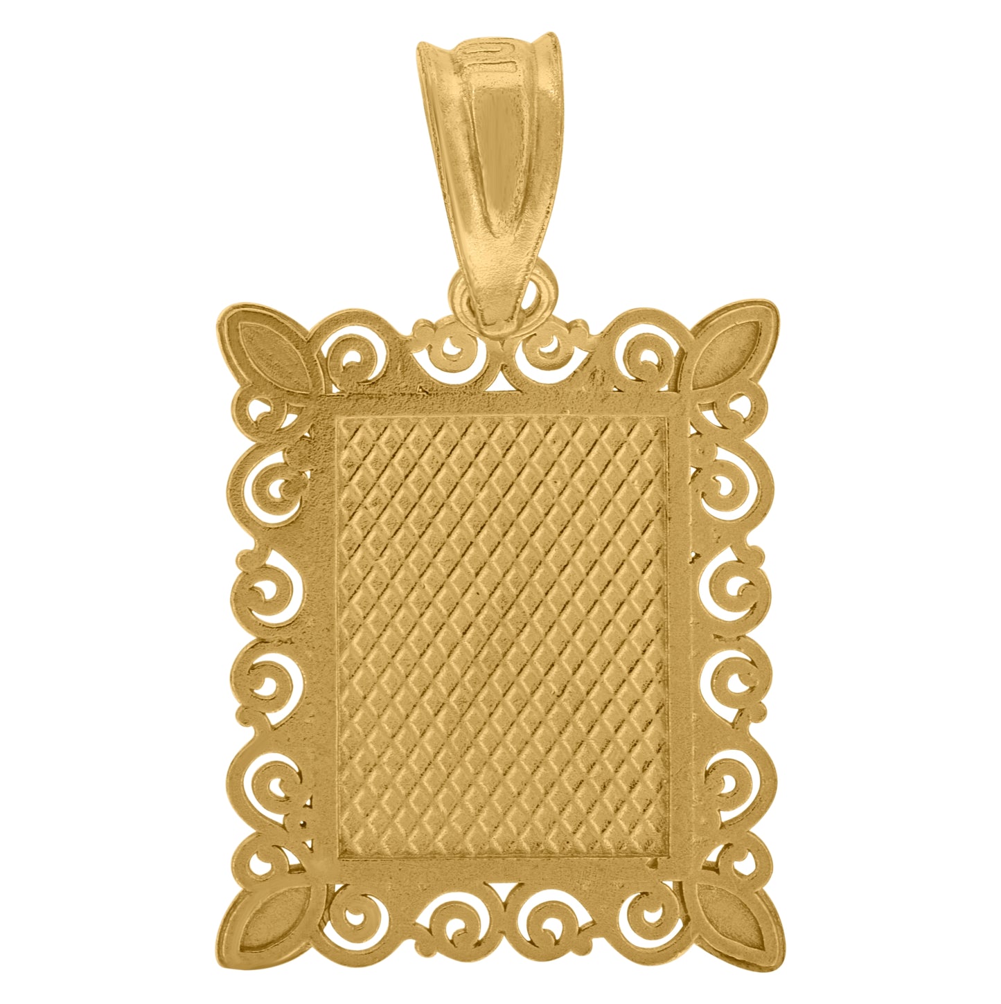 10K Two-Tone Gold Unisex Diamond-Cut Initial Charm Pendant