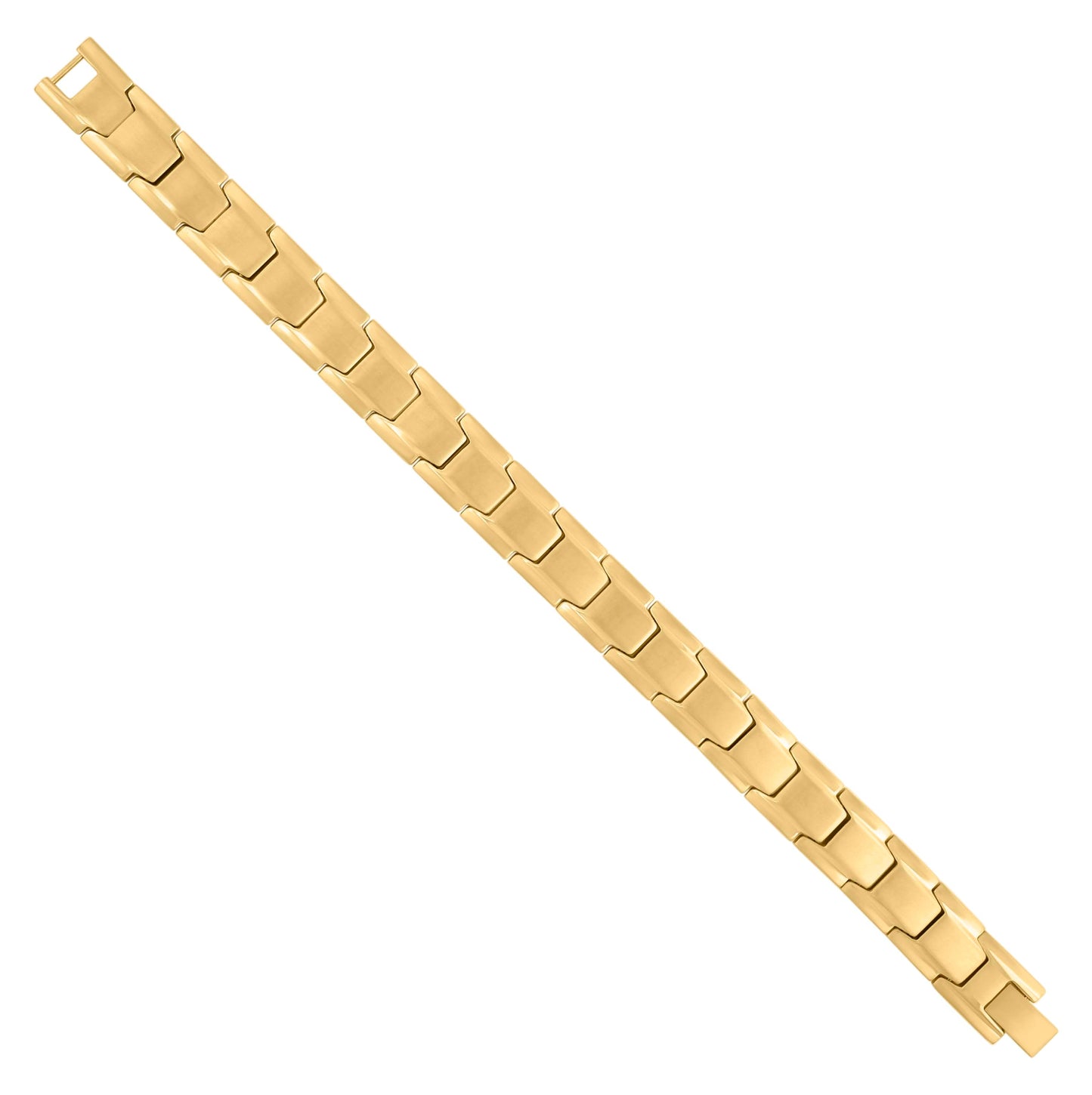 Stainless Steel Yellow-tone Mens Fashion Bracelet Size 8.5 Inches