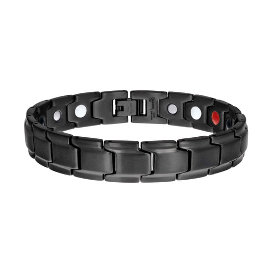 Stainless Steel Black-tone Mens Fashion Bracelet Size 8.5 Inches