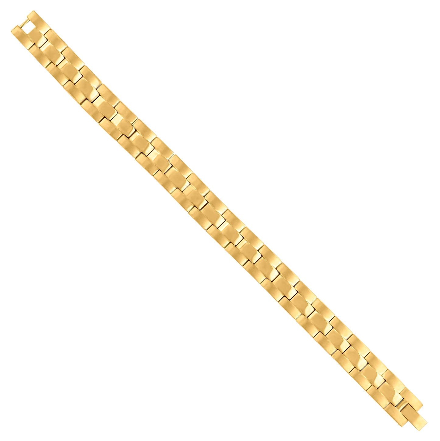 Stainless Steel Yellow-tone Mens Fashion Bracelet Size 8 Inches