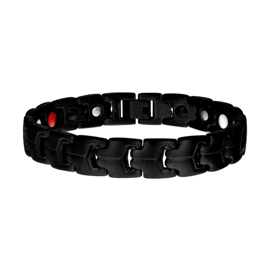 Stainless Steel Black-tone Mens Fashion Bracelet Size 8 Inches