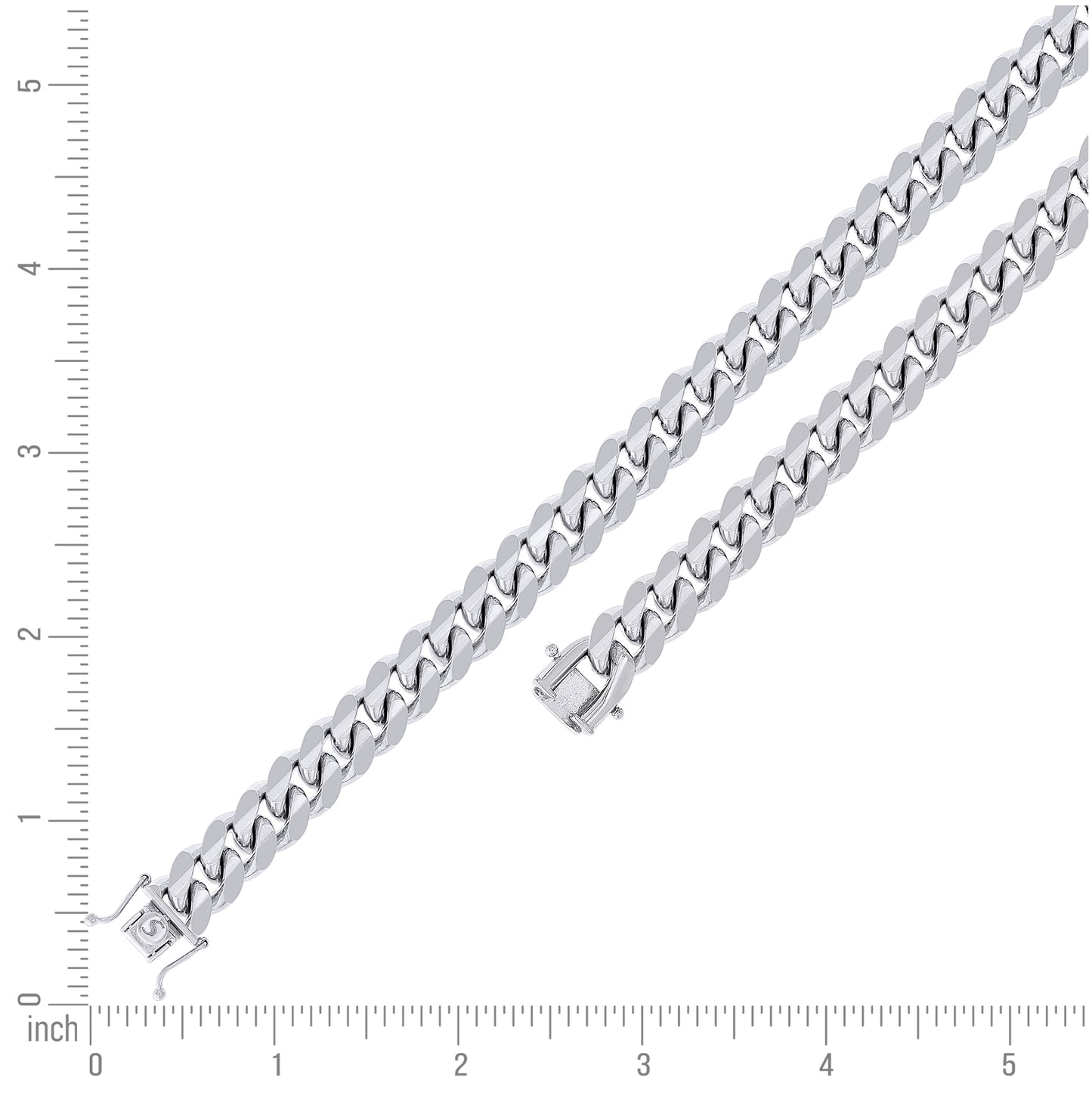 Sterling Silver Rhodium Plated Solid Miami Cuban Chain