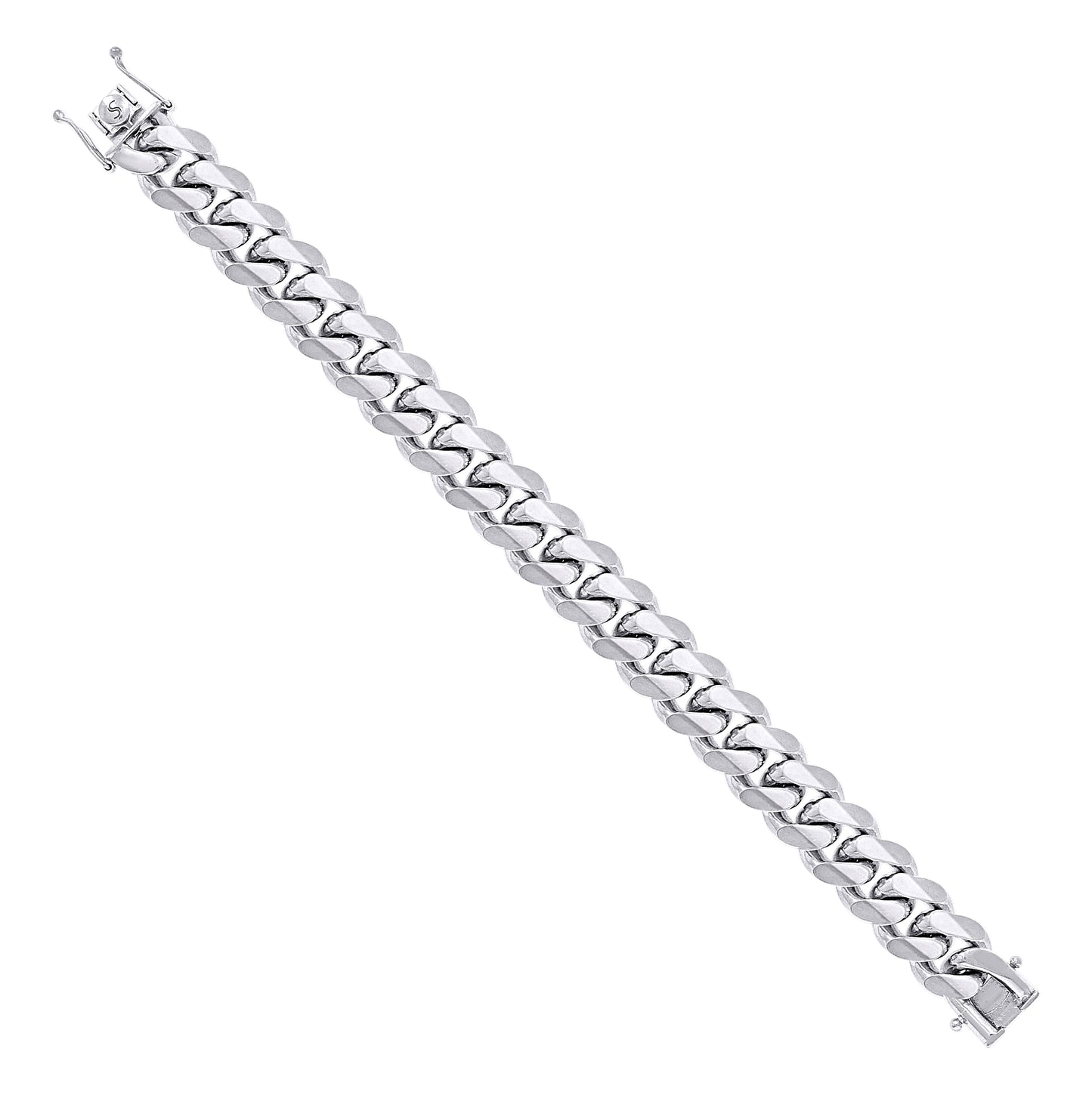 Sterling Silver Rhodium Plated Solid Miami Cuban Chain
