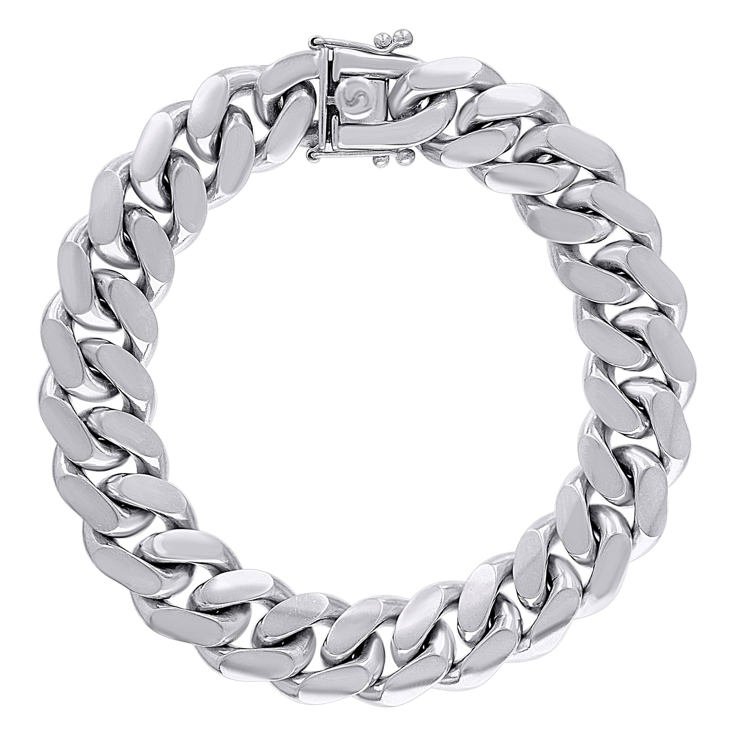 Sterling Silver Rhodium Plated Solid Miami Cuban Chain