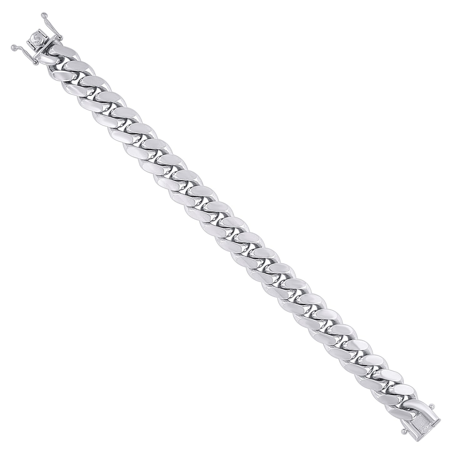 Sterling Silver Rhodium Plated Solid Miami Cuban Chain