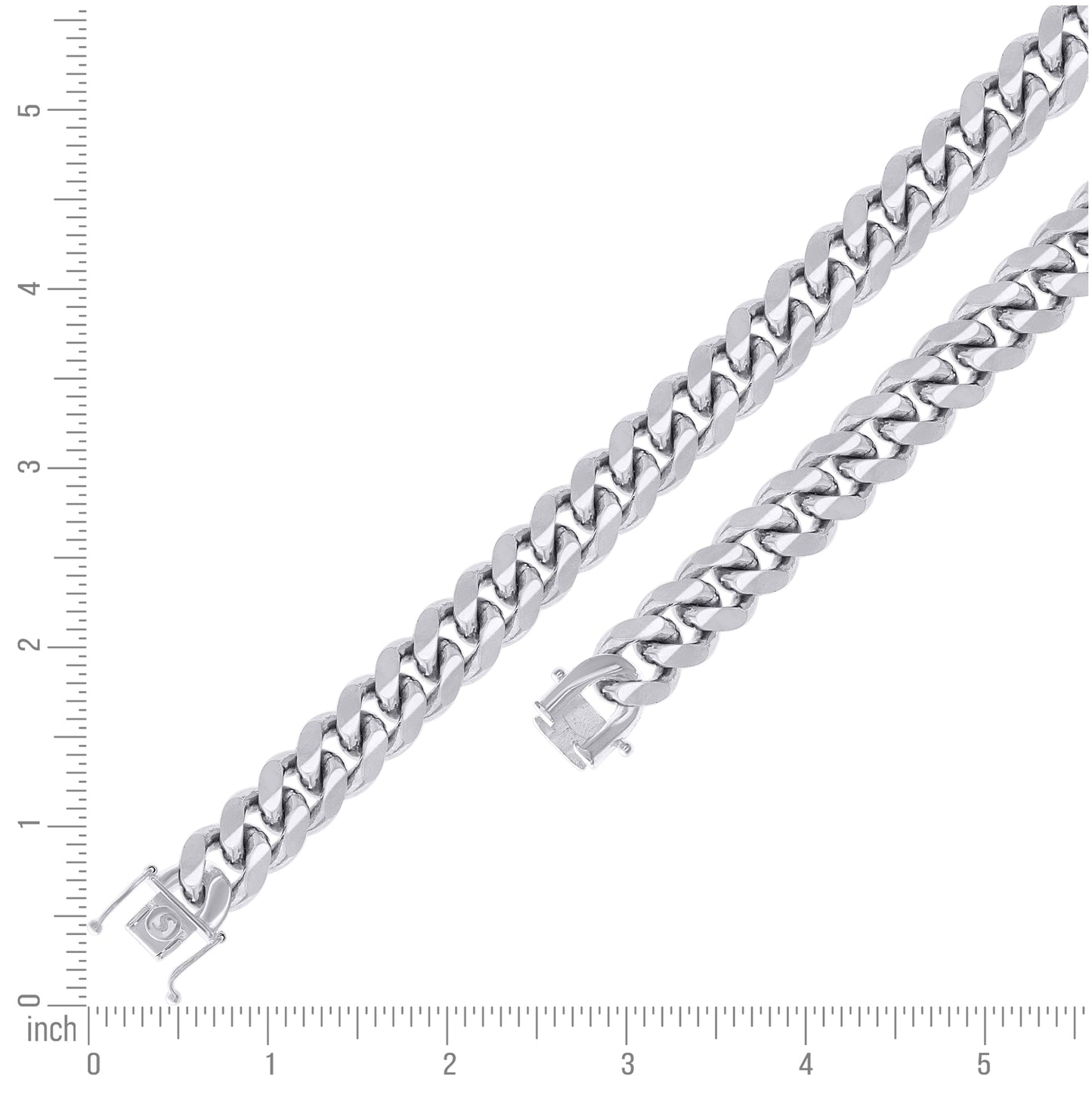 Sterling Silver Rhodium Plated Solid Miami Cuban Chain