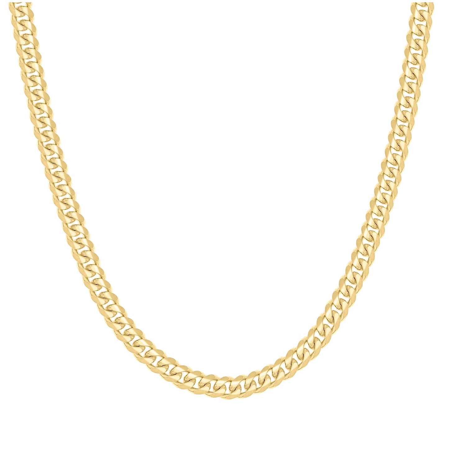 Sterling Silver Yellow-Tone Solid Miami Cuban Chain