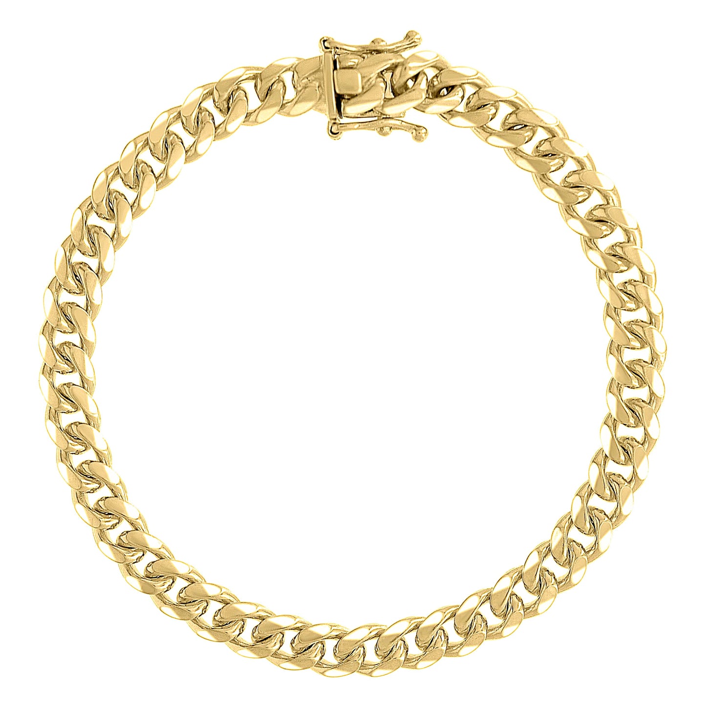 Sterling Silver Yellow-Tone Solid Miami Cuban Chain