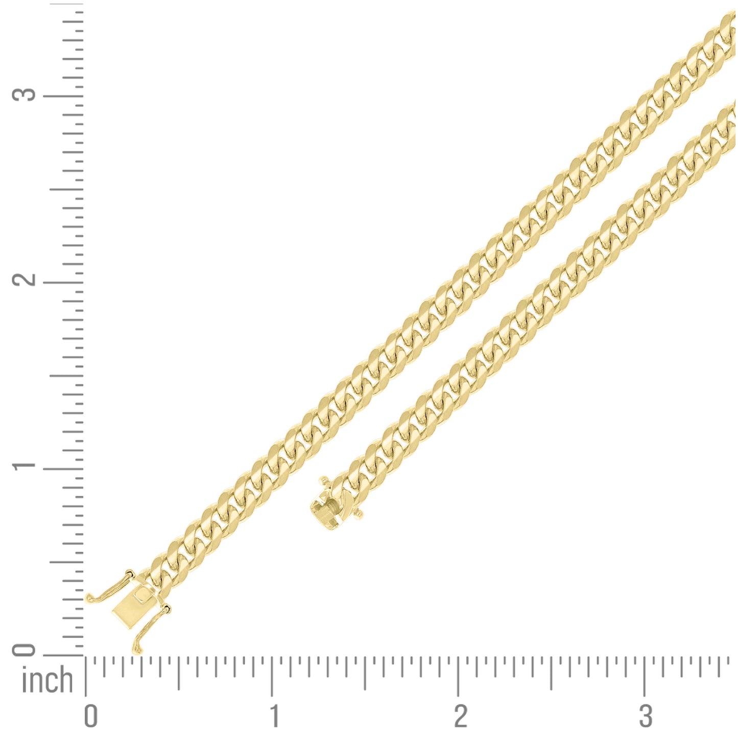 Sterling Silver Yellow-Tone Solid Miami Cuban Chain