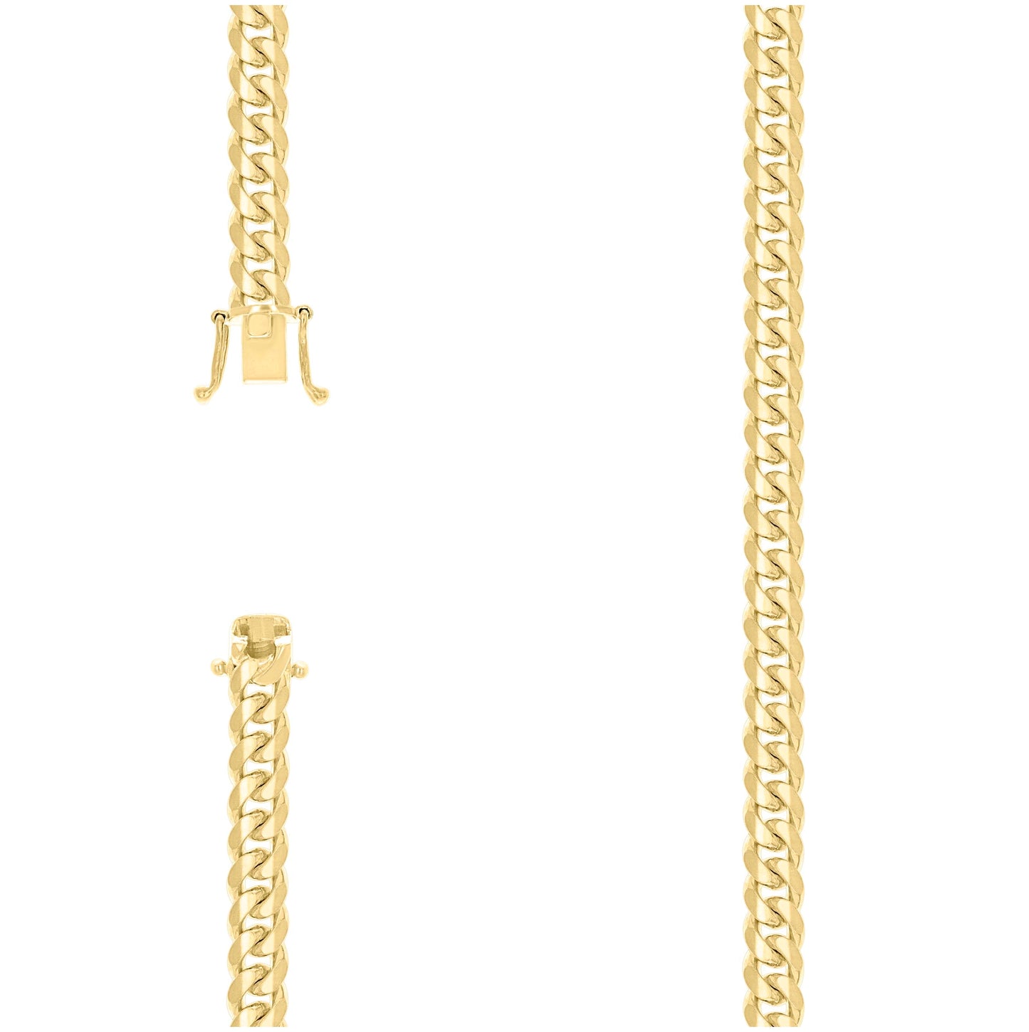 Sterling Silver Yellow-Tone Solid Miami Cuban Chain