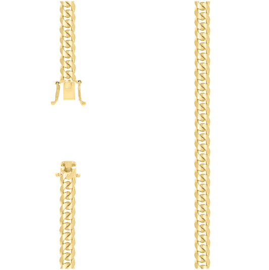 Sterling Silver Yellow-Tone Solid Miami Cuban Chain