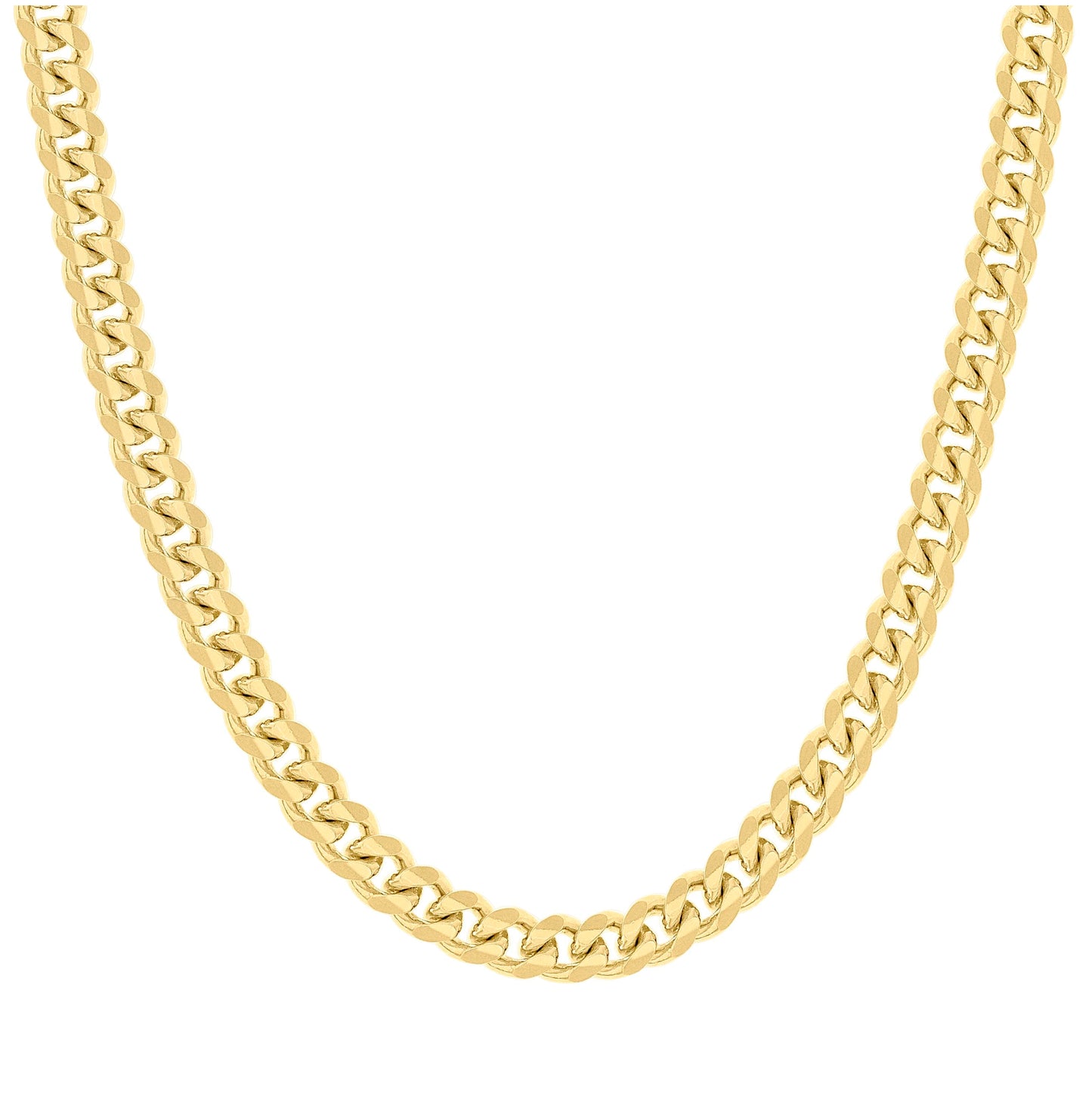 Sterling Silver Yellow-Tone Solid Miami Cuban Chain
