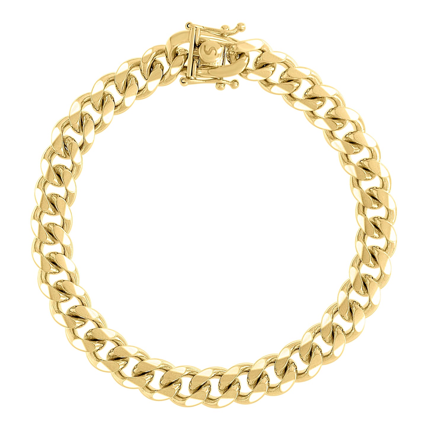 Sterling Silver Yellow-Tone Solid Miami Cuban Chain