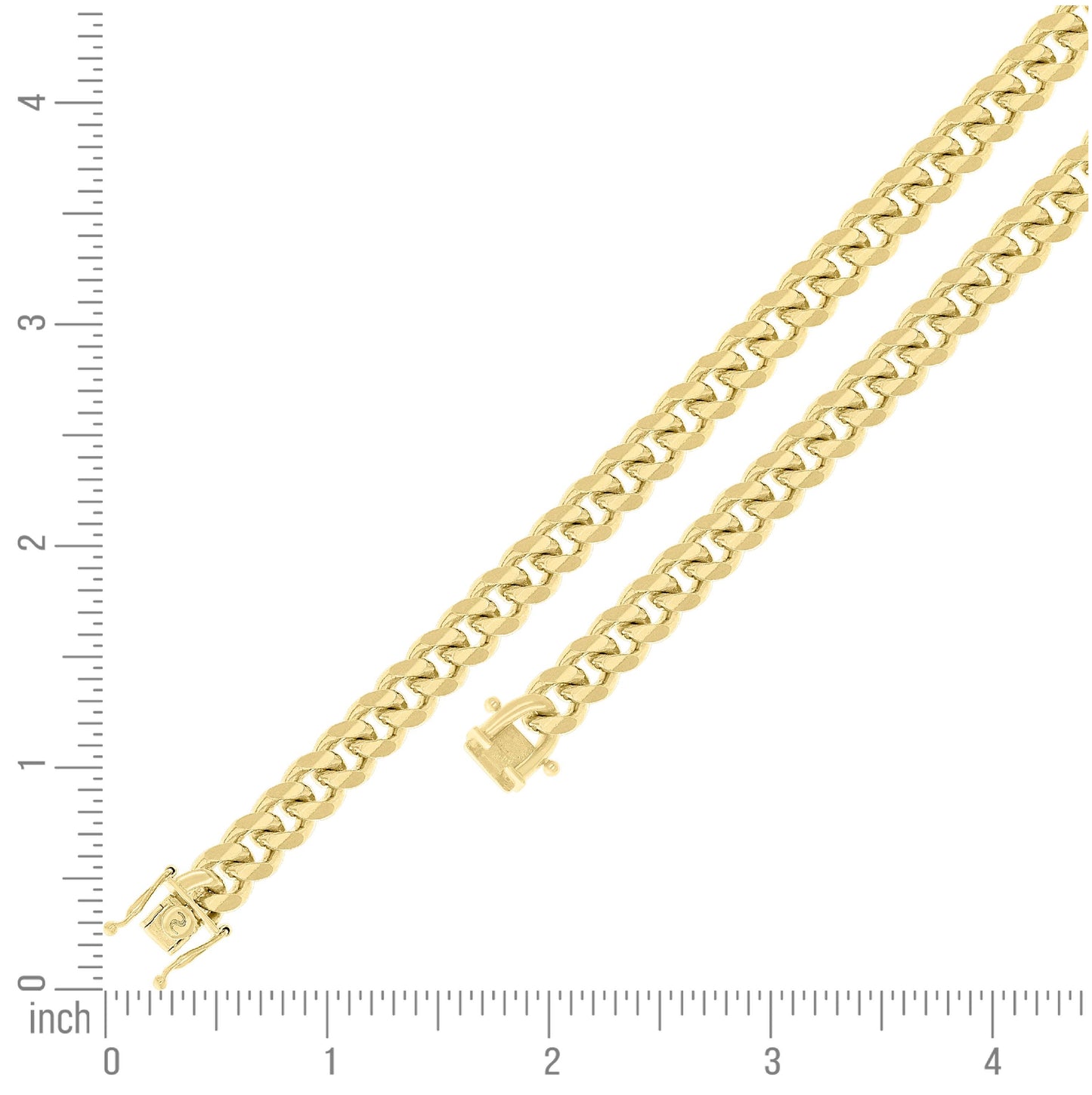 Sterling Silver Yellow-Tone Solid Miami Cuban Chain