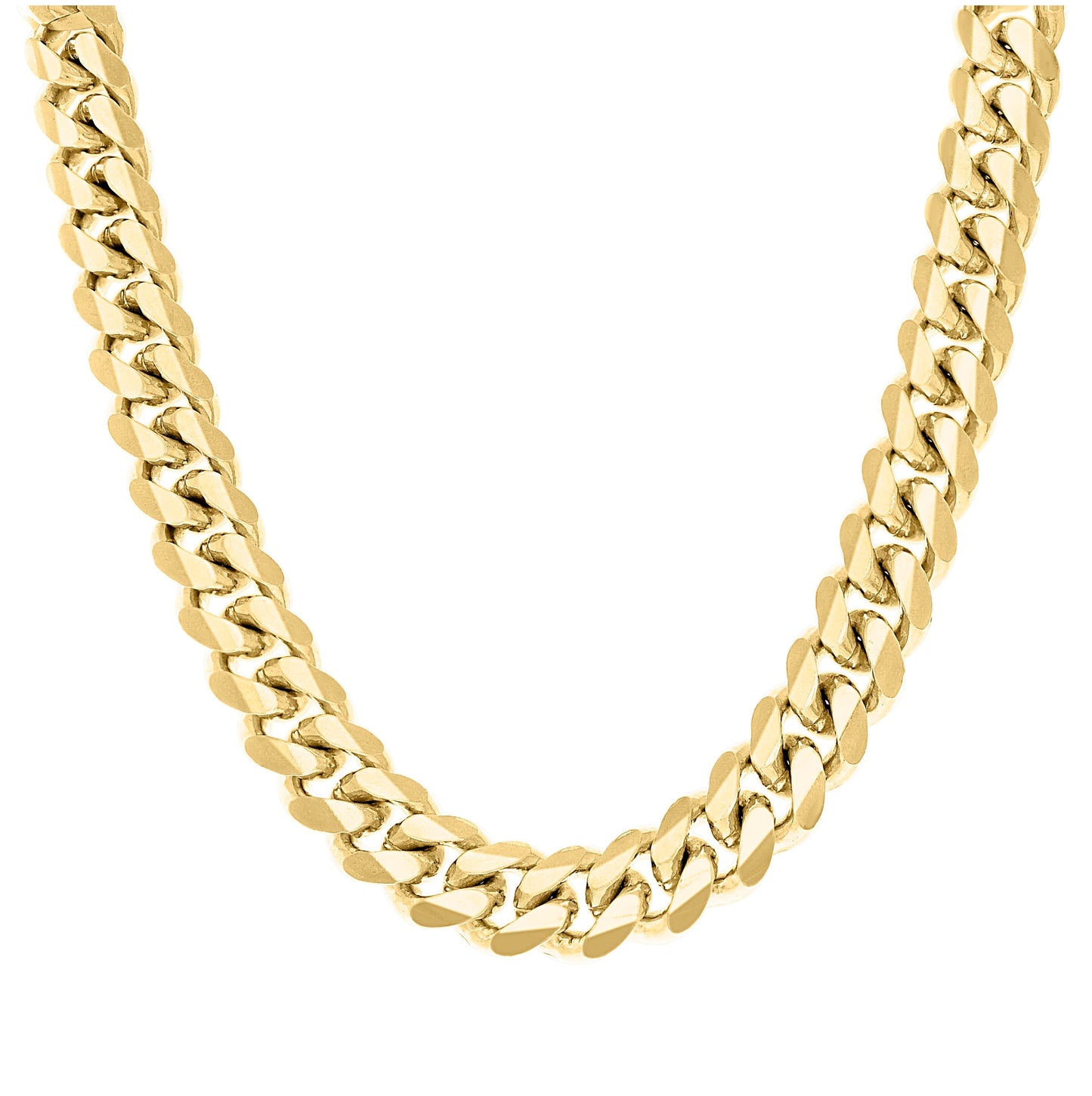 Sterling Silver Yellow-Tone Solid Miami Cuban Chain