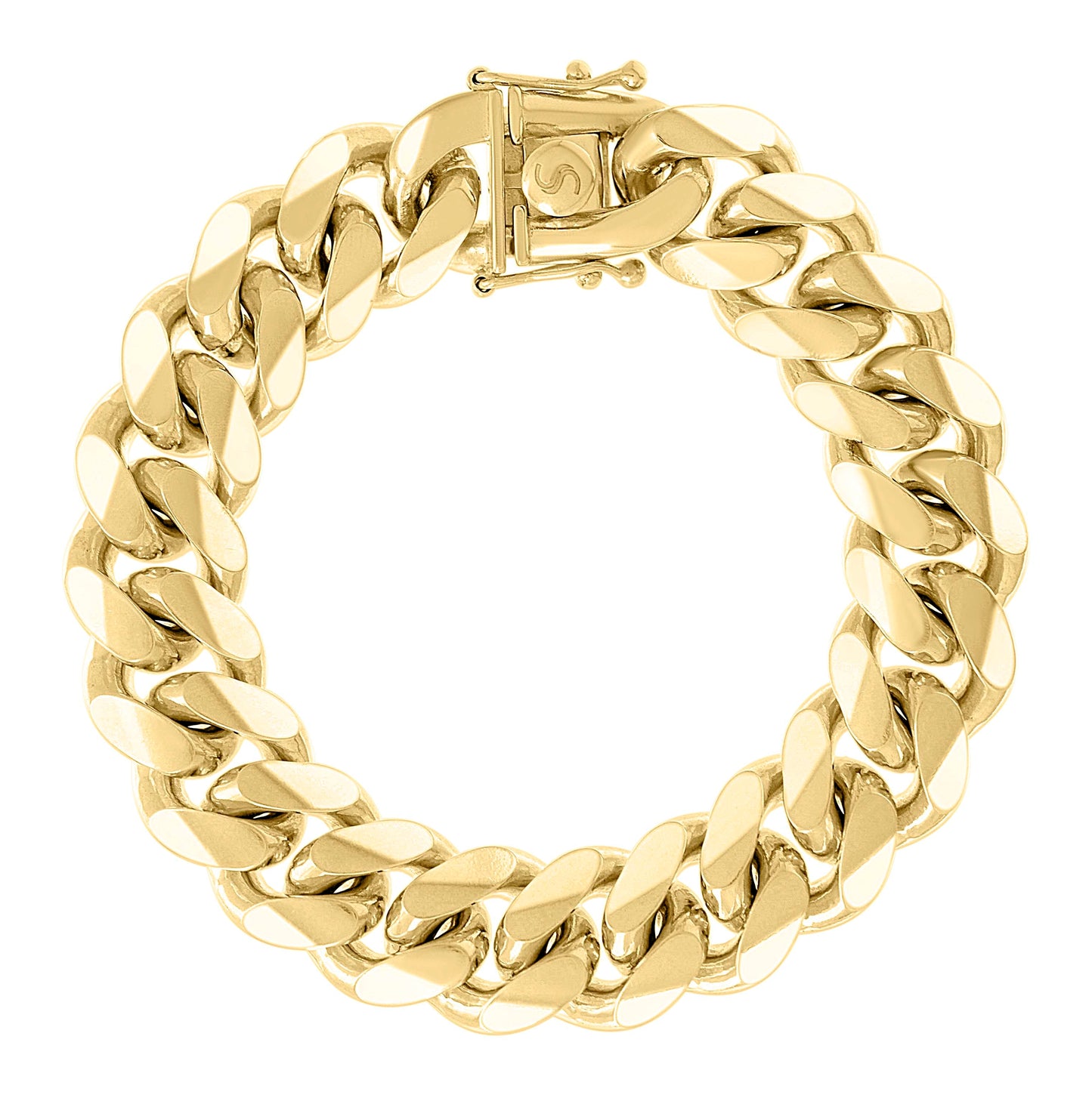Sterling Silver Yellow-Tone Solid Miami Cuban Chain
