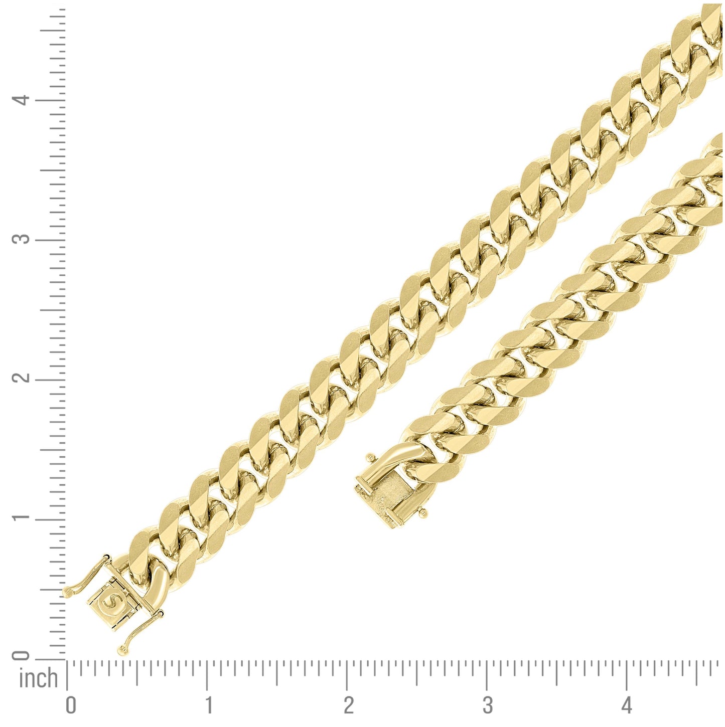 Sterling Silver Yellow-Tone Solid Miami Cuban Chain