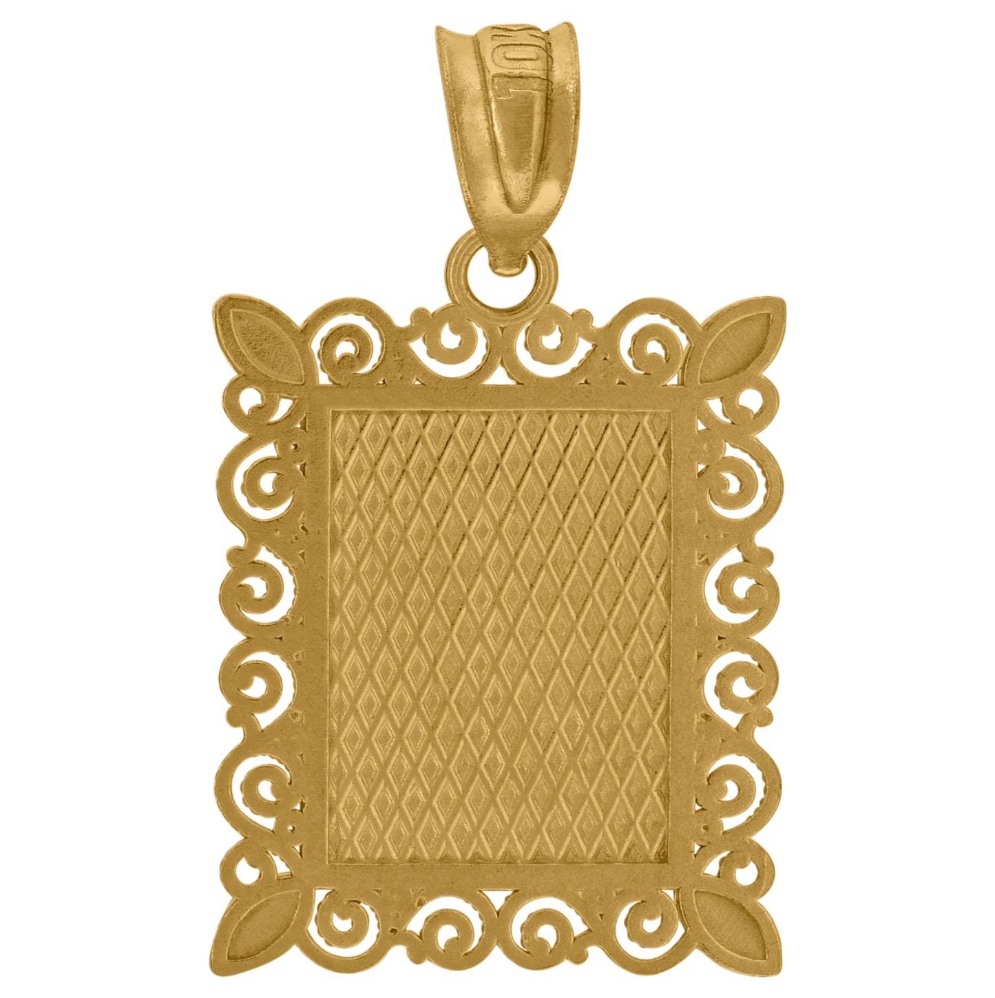 10K Two-Tone Gold Unisex Diamond-Cut Initial Charm Pendant