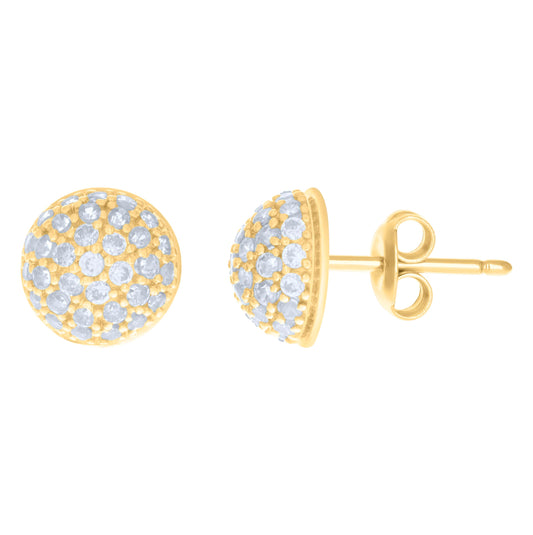10K Yellow Gold Womens Cubic-Zirconia Fashion Stud Earrings