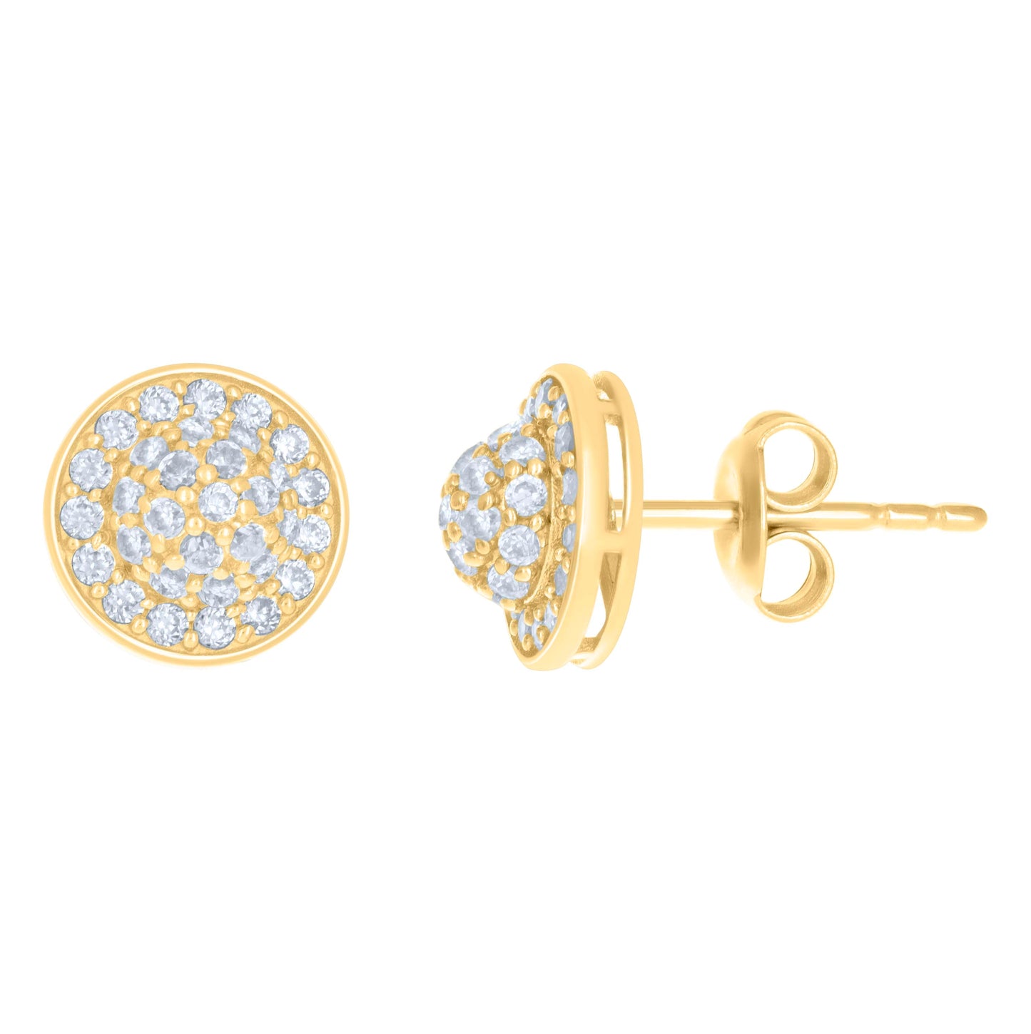 10K Yellow Gold Womens Cubic-Zirconia Fashion Stud Earrings