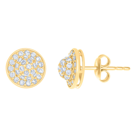 10K Yellow Gold Womens Cubic-Zirconia Fashion Stud Earrings