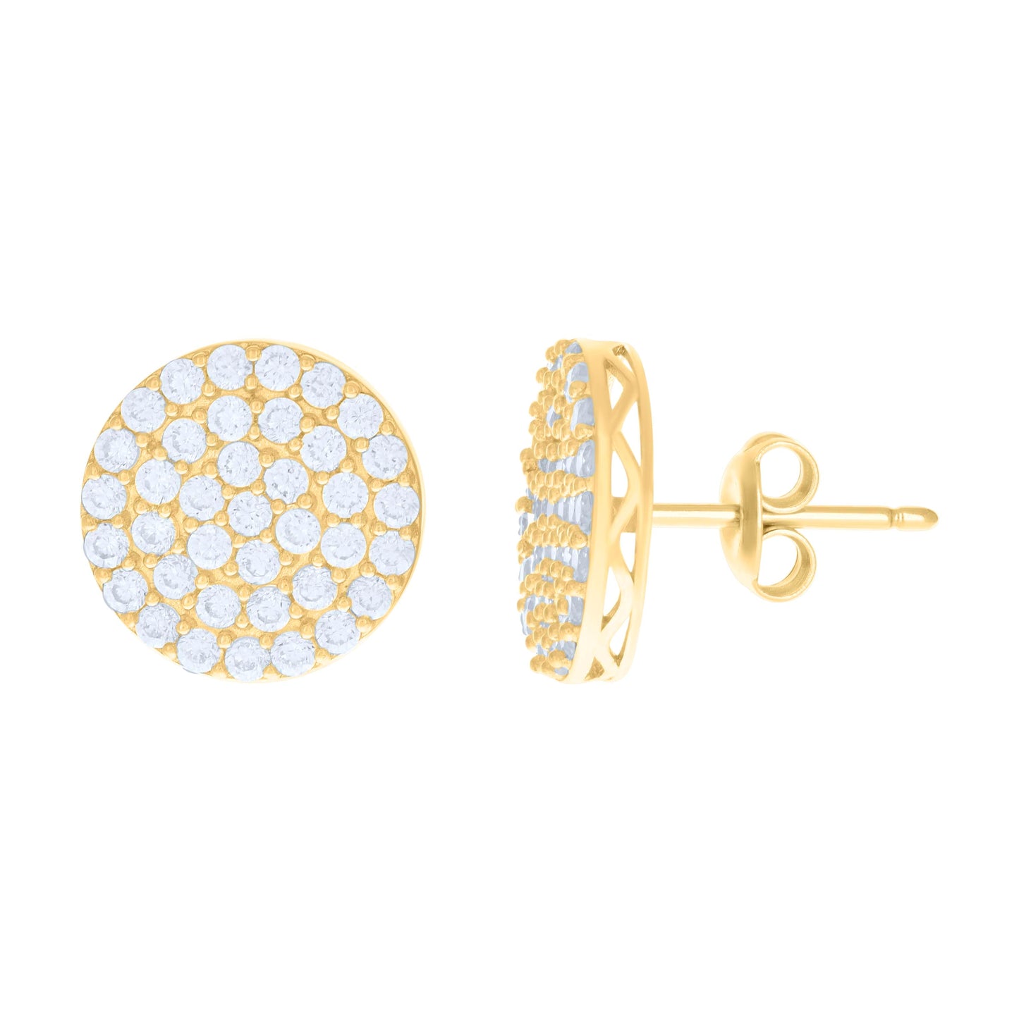 10K Yellow Gold Womens Cubic-Zirconia Fashion Stud Earrings