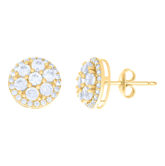 10K Yellow Gold Womens Cubic-Zirconia Fashion Stud Earrings