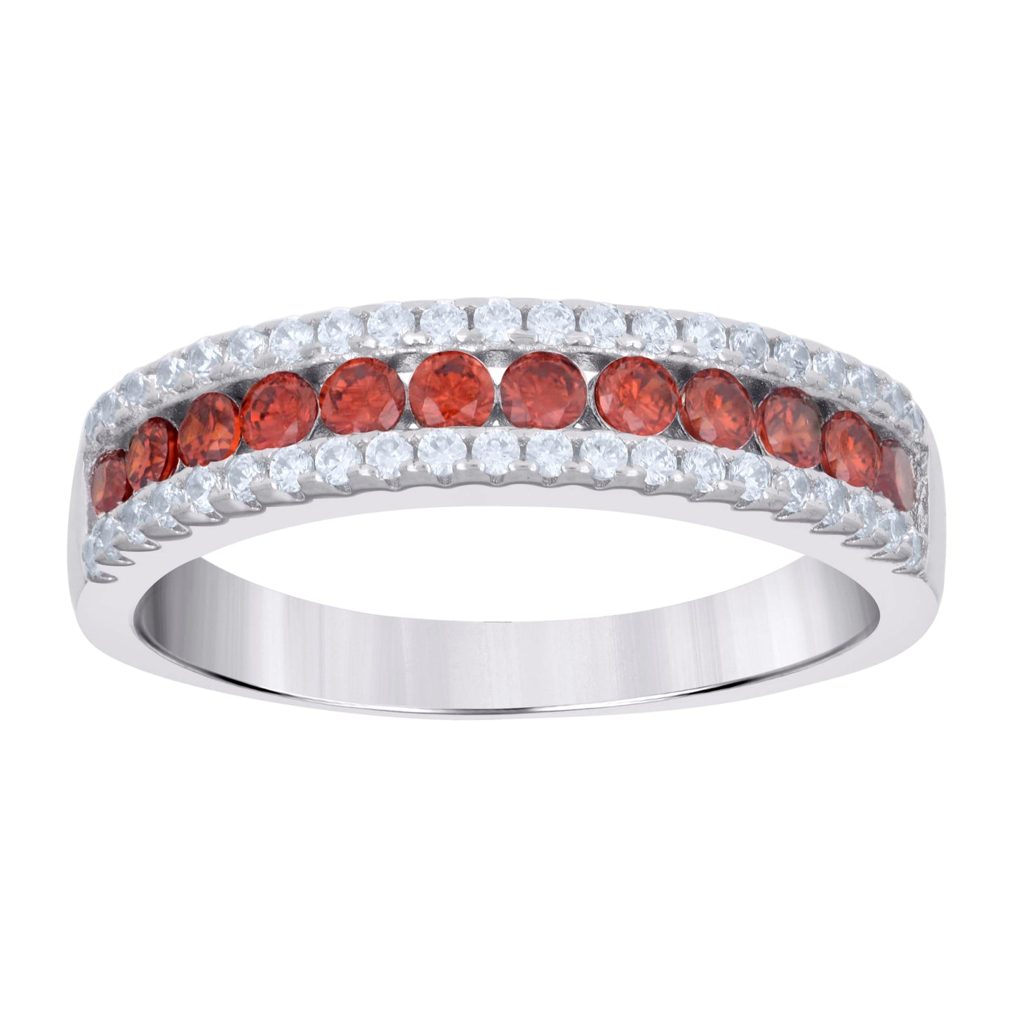 Sterling Silver Women's Cubic-Zirconia Fashion Bridal Anniversary Wedding Engagement Band Ring
