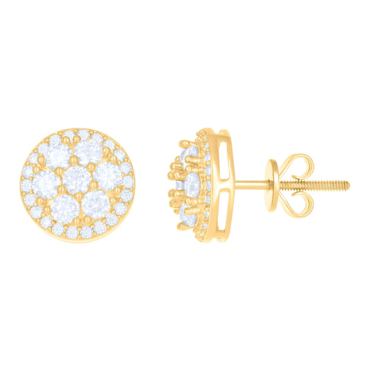 10K Yellow Gold Womens Moissanite 2.644 Cttw Fashion Stud Earrings