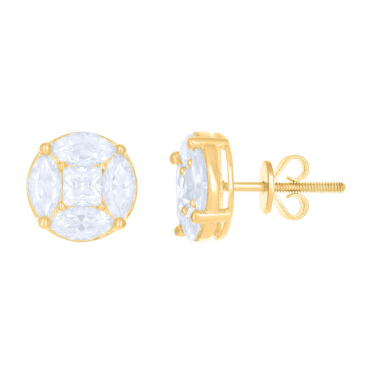 10K Yellow Gold Womens Moissanite 2.50 Cttw Fashion Stud Earrings