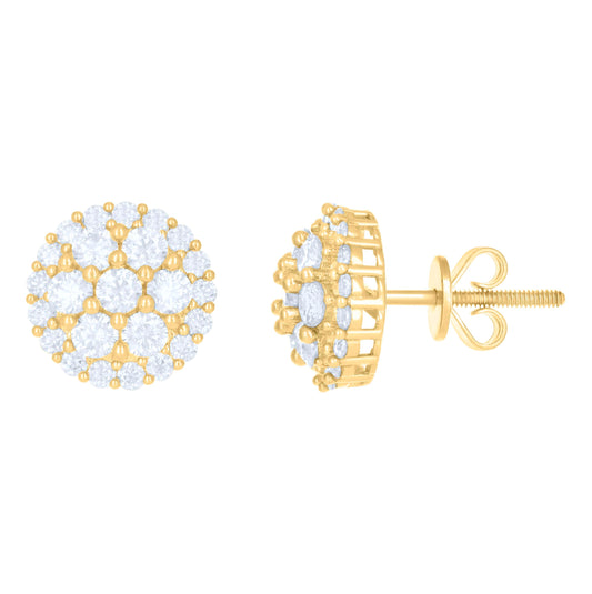 10K Yellow Gold Womens Moissanite 1.462 Cttw Fashion Stud Earrings