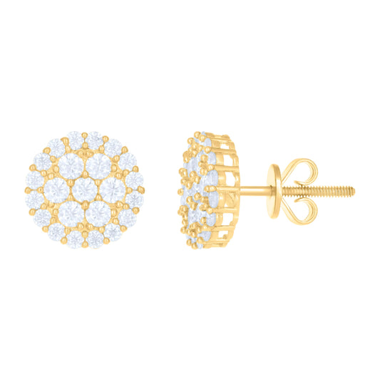 10K Yellow Gold Womens Moissanite 1.36 Cttw Fashion Stud Earrings