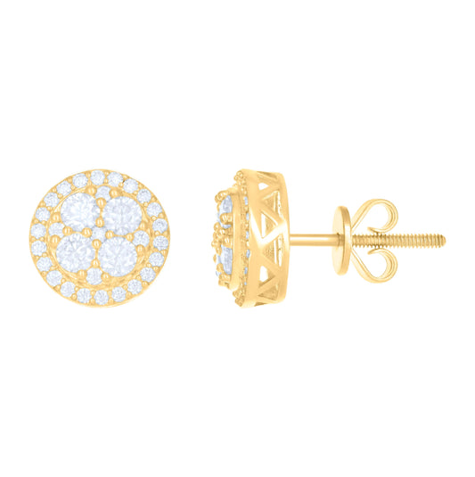 10K Yellow Gold Womens Moissanite 0.416 Cttw Fashion Stud Earrings