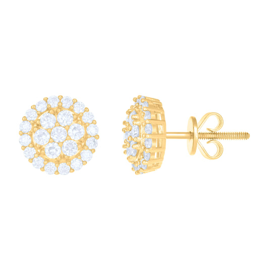 10K Yellow Gold Womens Moissanite 0.97 Cttw Fashion Stud Earrings