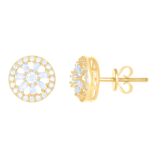 10K Yellow Gold Womens Moissanite 1.106 Cttw Fashion Stud Earrings