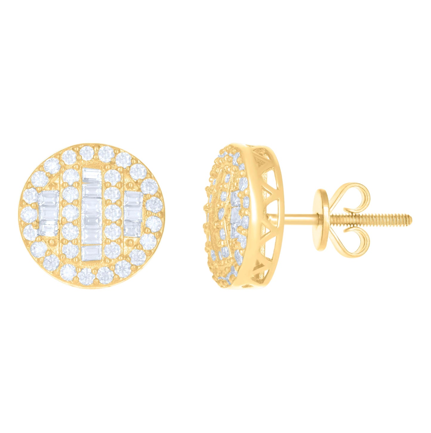 10K Yellow Gold Womens Moissanite 0.736 Cttw Fashion Stud Earrings
