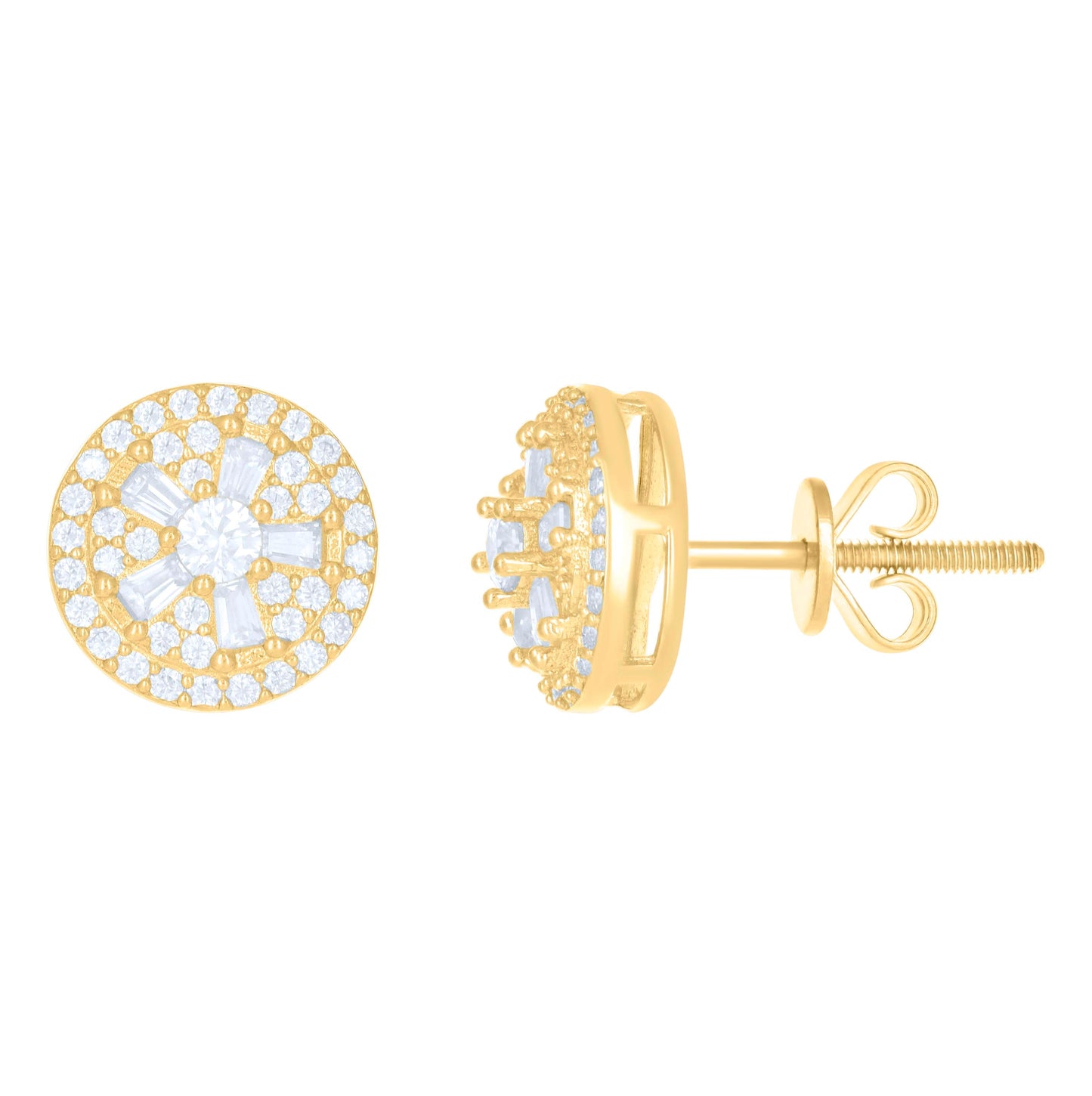 10K Yellow Gold Womens Moissanite 1.026 Cttw Fashion Stud Earrings