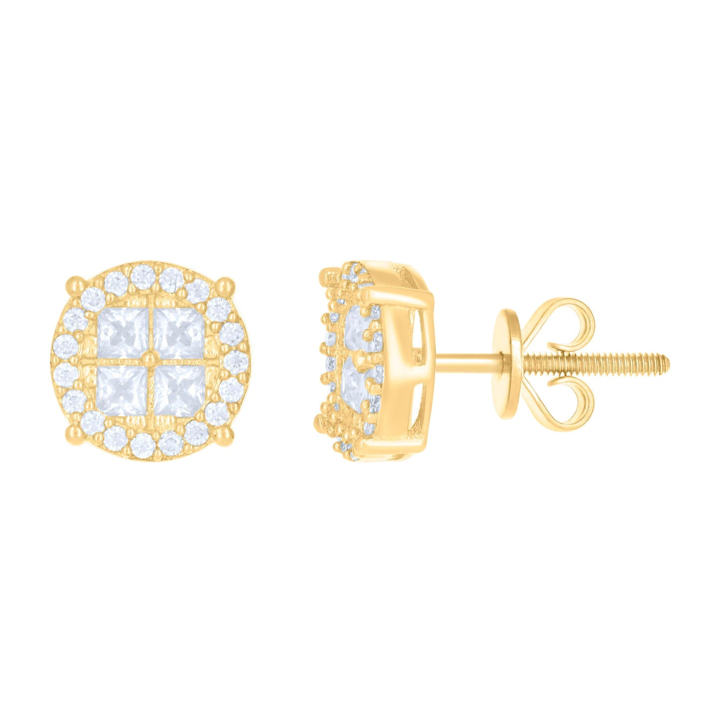 10K Yellow Gold Womens Moissanite 0.80 Cttw Fashion Stud Earrings
