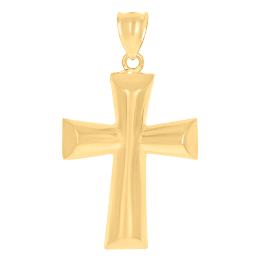 10K Yellow Gold Unisex Cross Religious Charm Pendant