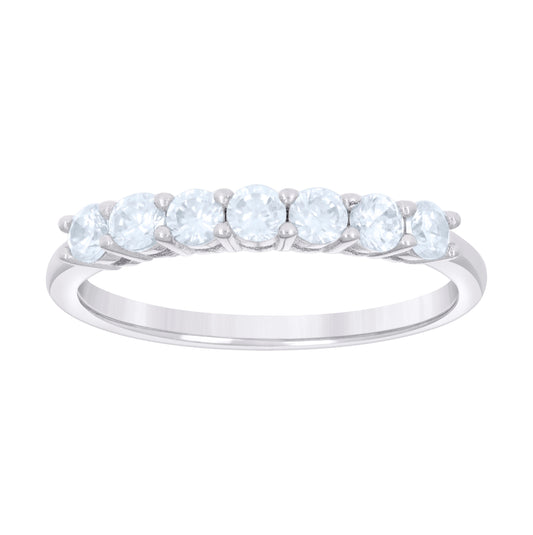 Sterling Silver Women's Cubic-Zirconia Single Row Cubic Zirconia Bridal Anniversary Engagement Wedding Band Ring