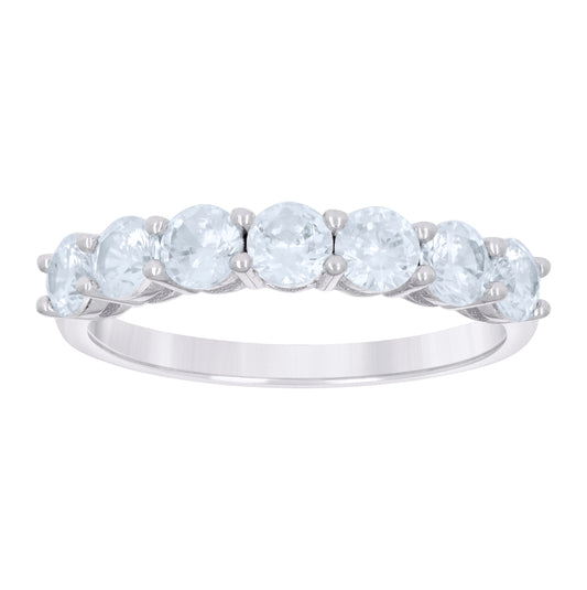 Sterling Silver Women's Cubic-Zirconia Single Row Cubic Zirconia Bridal Anniversary Engagement Wedding Band Ring