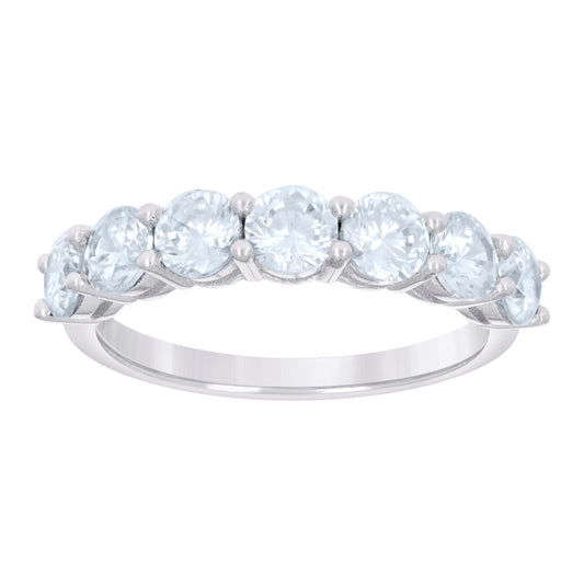 Sterling Silver Women's Cubic-Zirconia Single Row Cubic Zirconia Bridal Anniversary Engagement Wedding Band Ring