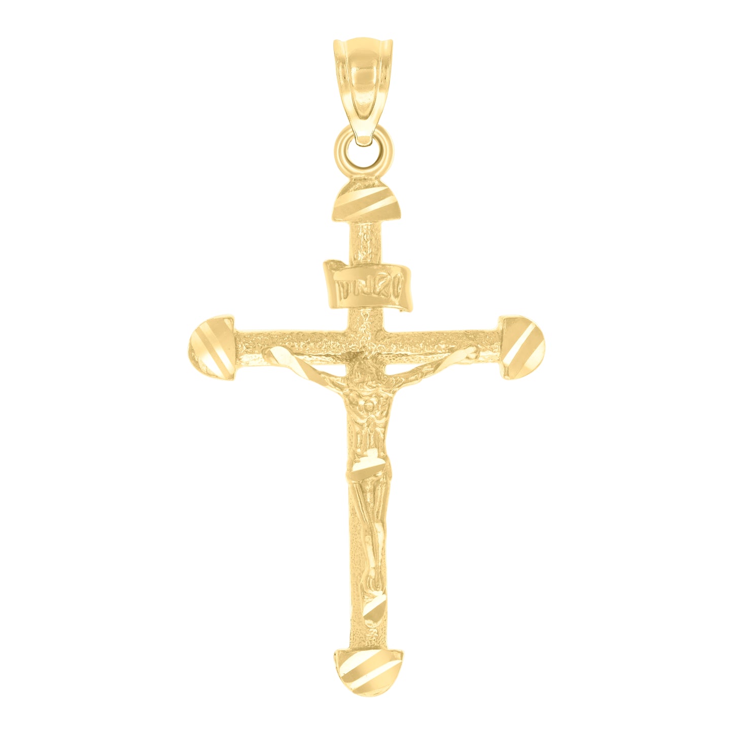 10K Yellow Gold Womens Mens Unisex Crucifix Cross Religious Charm Pendant
