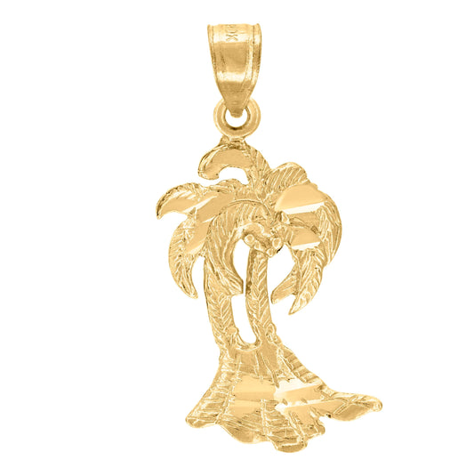 10K Yellow Gold Diamond-Cut Unisex Lobster Charm Pendant