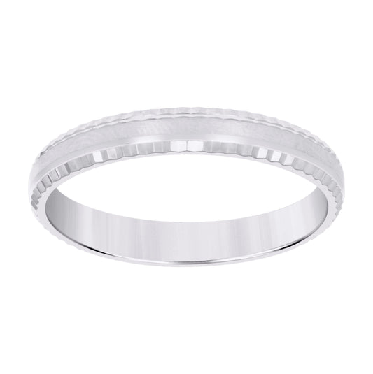 14K Yellow Or White Gold Mens 4mm Diamond-cut Bridal Anniversary Engagement Wedding Band Ring