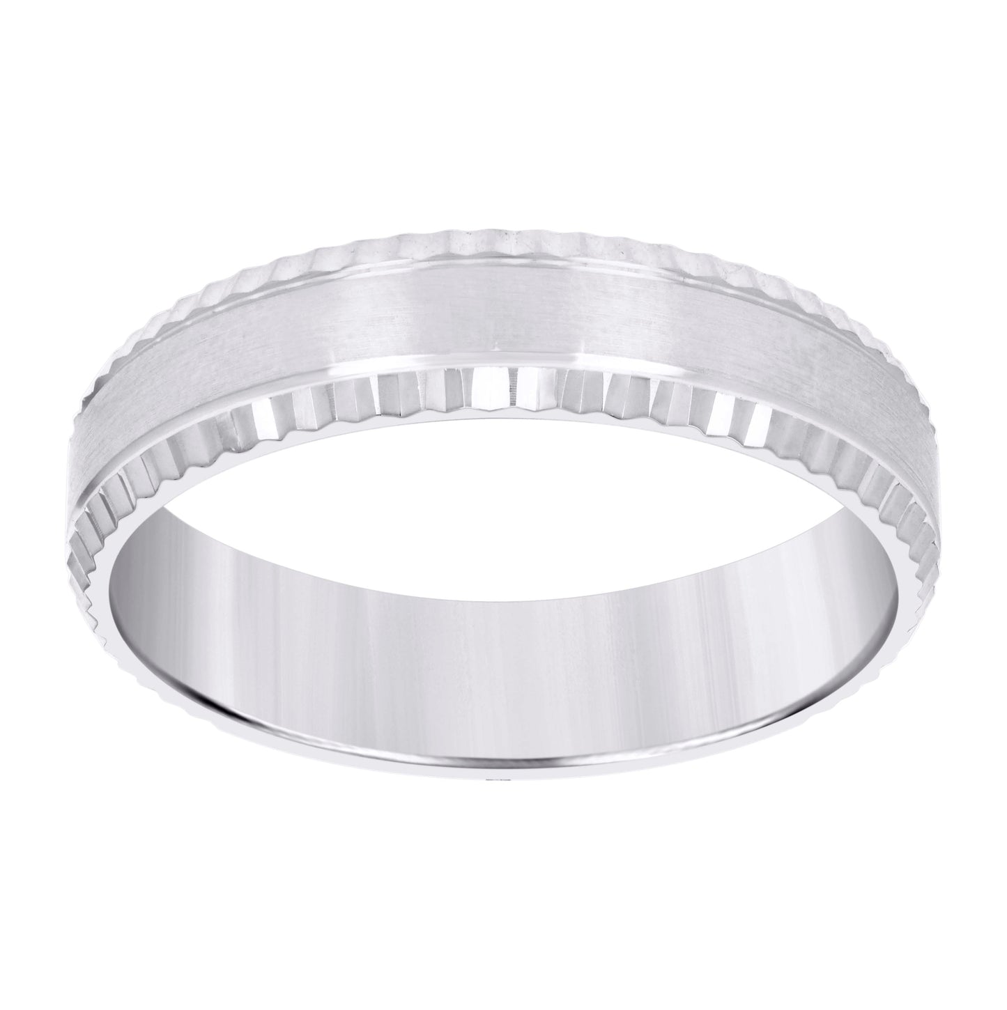 14K Yellow Or White Gold Mens 4mm Diamond-cut Bridal Anniversary Engagement Wedding Band Ring