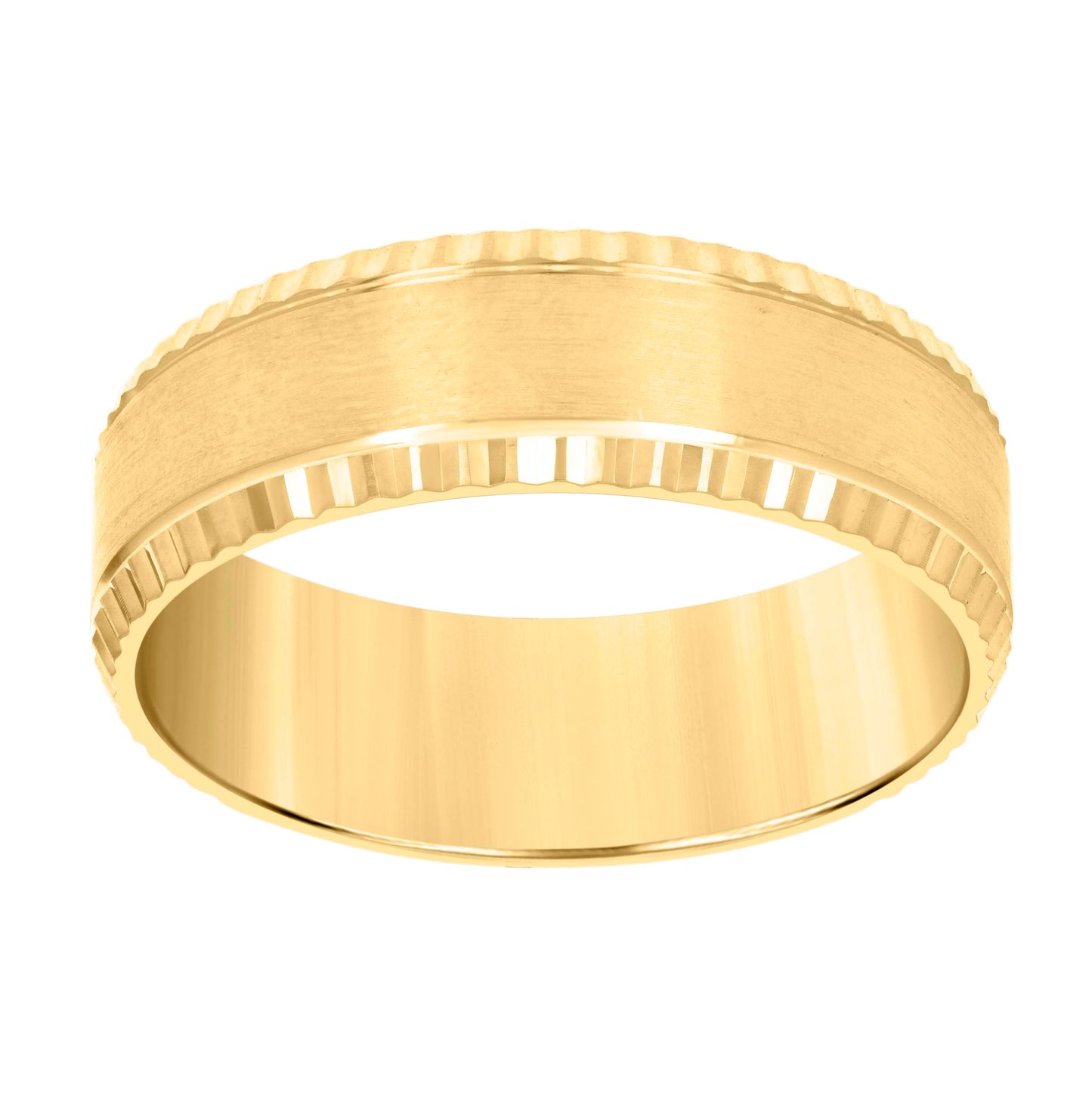 14K Yellow Or White Gold Mens 4mm Diamond-cut Bridal Anniversary Engagement Wedding Band Ring