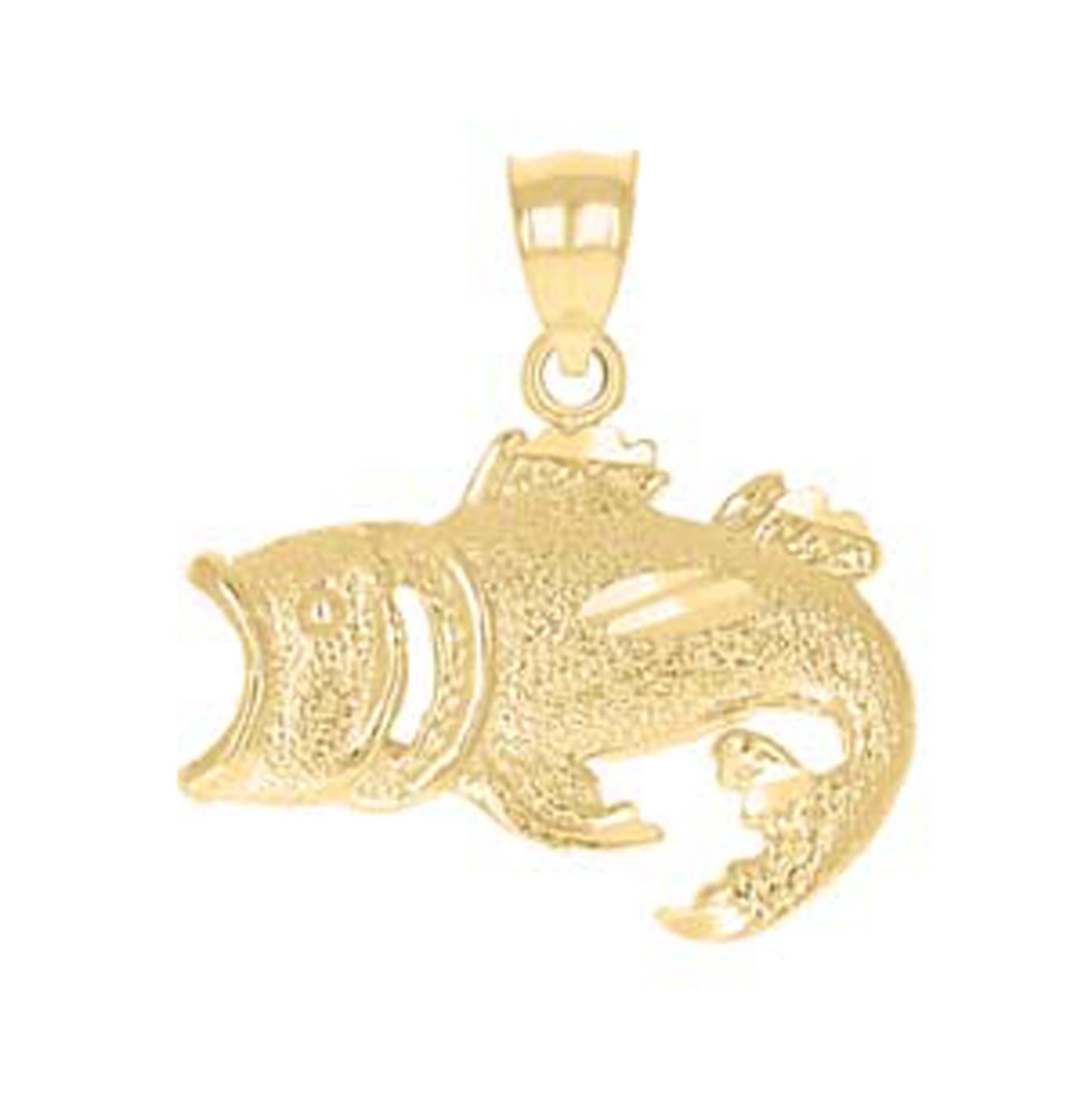 10K Yellow Gold Womens Fish Animal Charm Pendant