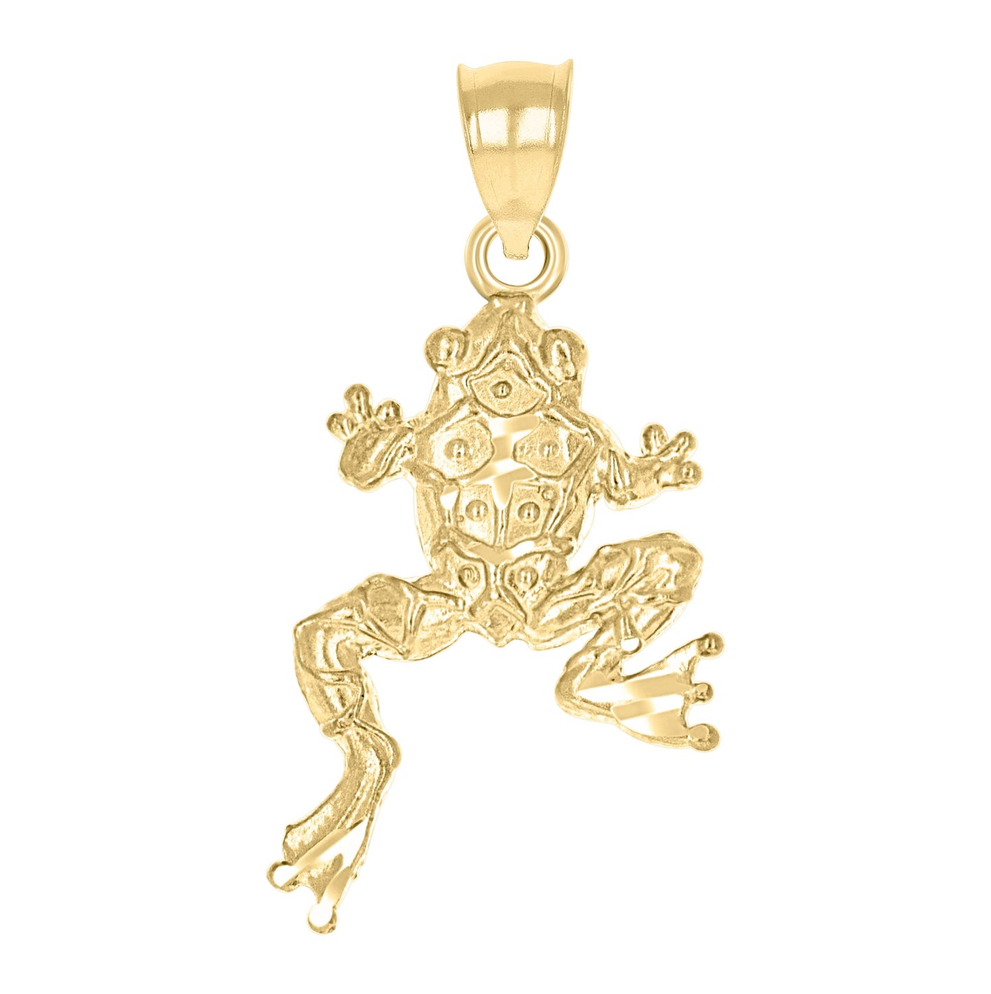 10K Yellow Gold Womens Frog Animal Charm Pendant
